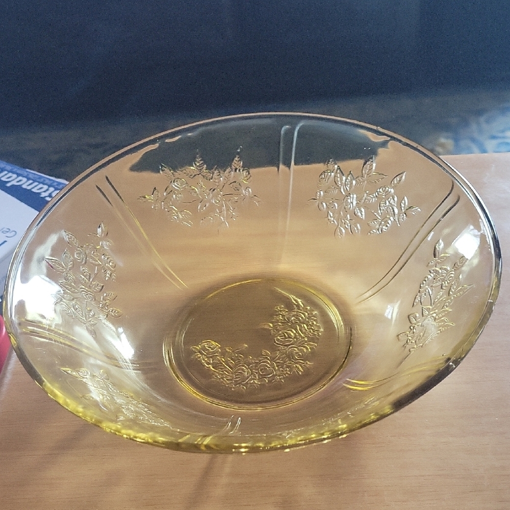 5 For 25.00/ Yellow Floral Patterned Serveware Bowl